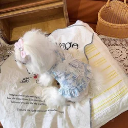 Vestido de primavera para perros pequeños con lazo – elegante