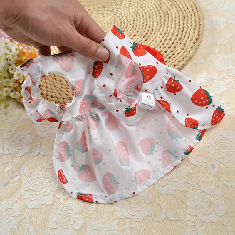Vestido Floral con lazo fino para perro, vestido de princesa con estilo a presión, pequeño, fresco, dulce, Sección de primavera y verano, falda para perro y gato - imagen 5