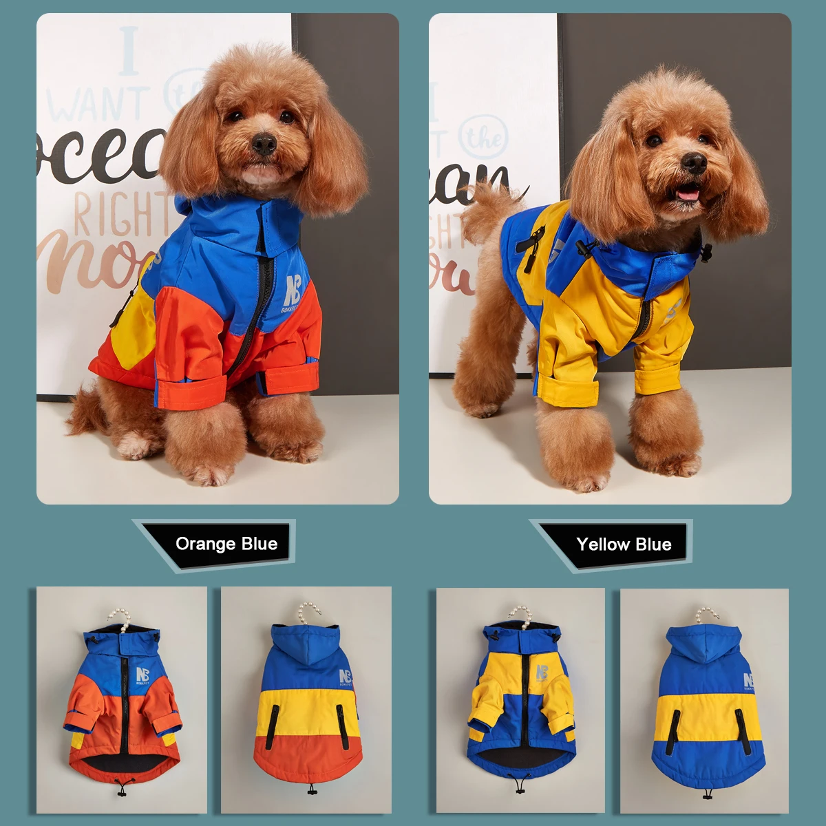 Ropa impermeable para perros grandes, impermeable cálido para invierno para perros medianos y grandes, chaqueta fresca a la moda para perros, traje para Bulldog Francés y Chihuahua - imagen 5