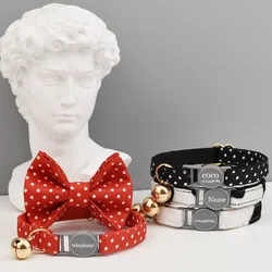 Collar para gato con lazo – Ajustable y personalizado con nombre