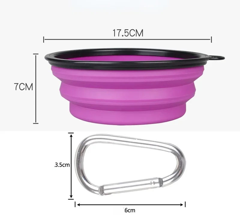 Cuenco plegable grande de silicona para perros y mascotas, contenedor de comida portátil para viajes al aire libre, alimentador, plato, 1000ml - imagen 5