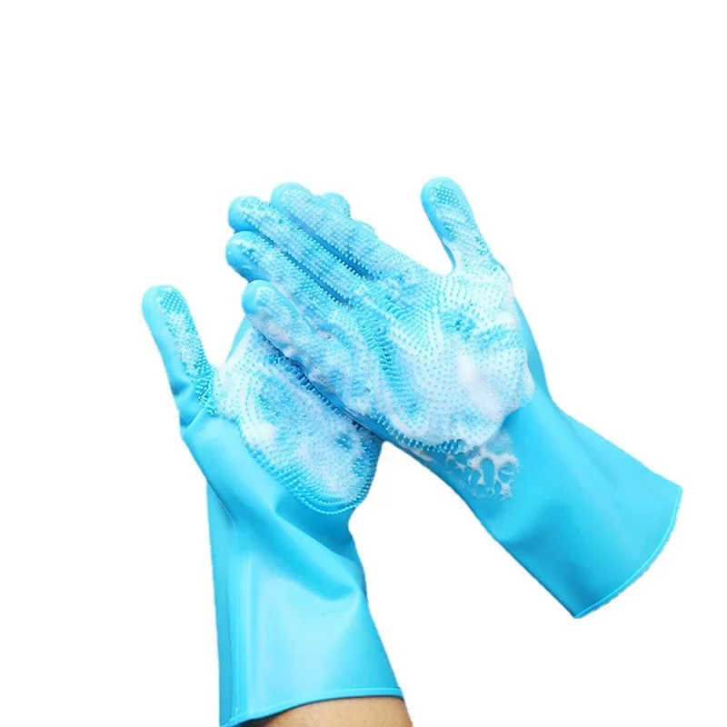 Guantes de silicona para mascotas, guantes de baño antiarañazos y antimordeduras para gatos y perros, cepillo de SPA de masaje cómodo - imagen 5