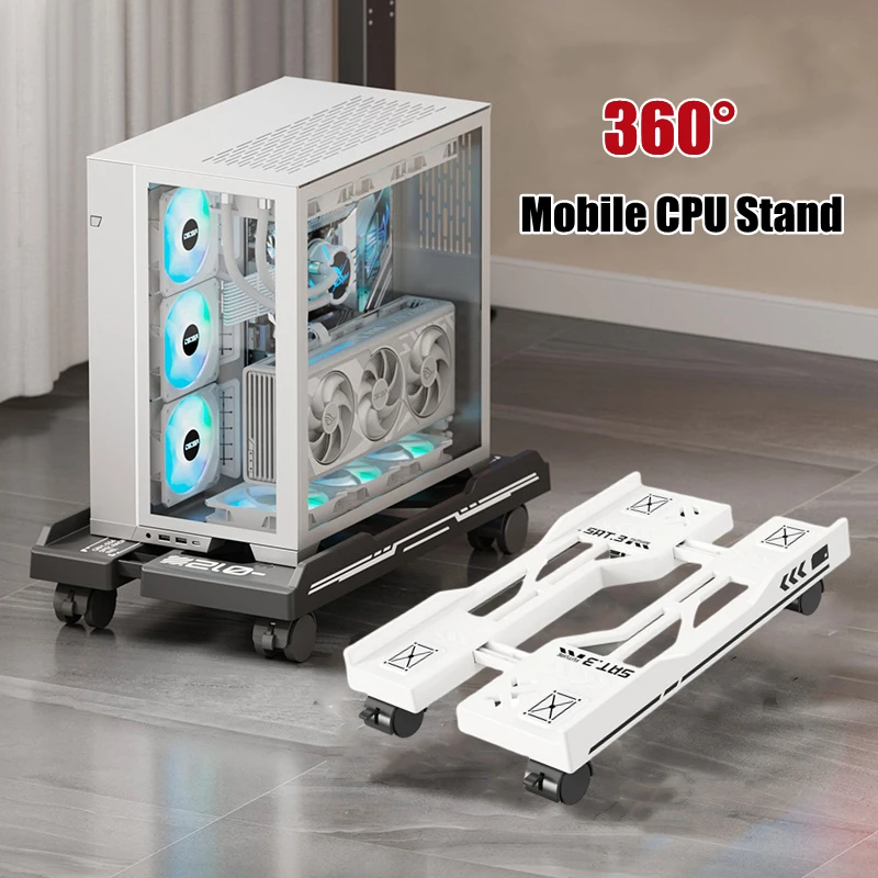 Nuevo soporte de CPU, soporte ajustable para PC, carrito, soporte de torre para ordenador móvil con ruedas rodantes, soporte de escritorio ajustable