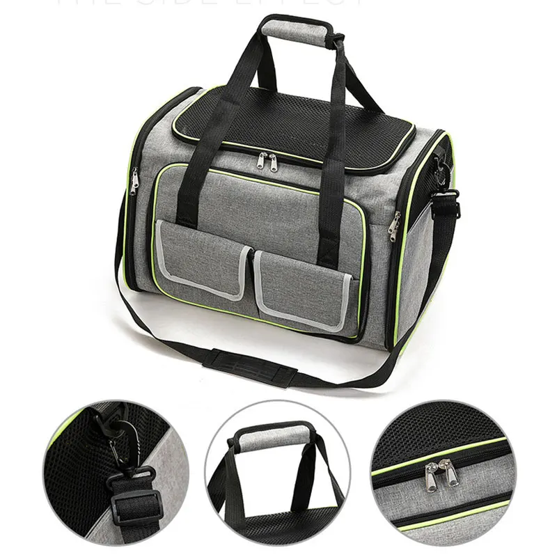 Bolso de hombro plegable para gato, bolsa de viaje para mascotas, portátil, transpirable, gran capacidad, suministros para mascotas - imagen 5