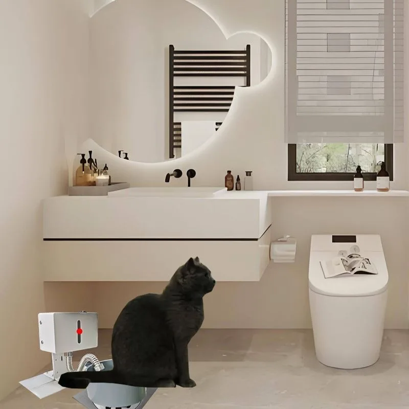 Arenero para gatos – sensor descarga automática inodoro drenaje recto