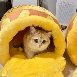 Cama honeypot para gatos y perros – fosa extraíble almohadilla
