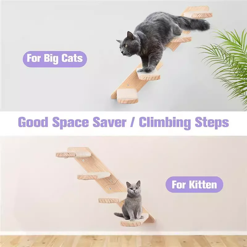 Tirador de madera para gatos, estantes de escalada, plataforma Ideal para gatitos, moler las garras y jugar