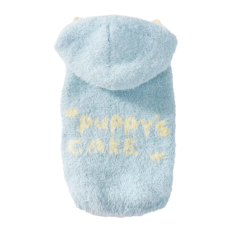 Ropa para mascotas, suéter con capucha de piel de visón de invierno, bonita chaqueta de helado, oso de peluche, abrigos para perros pequeños, ropa para cachorros, ropa con capucha para perros - imagen 4