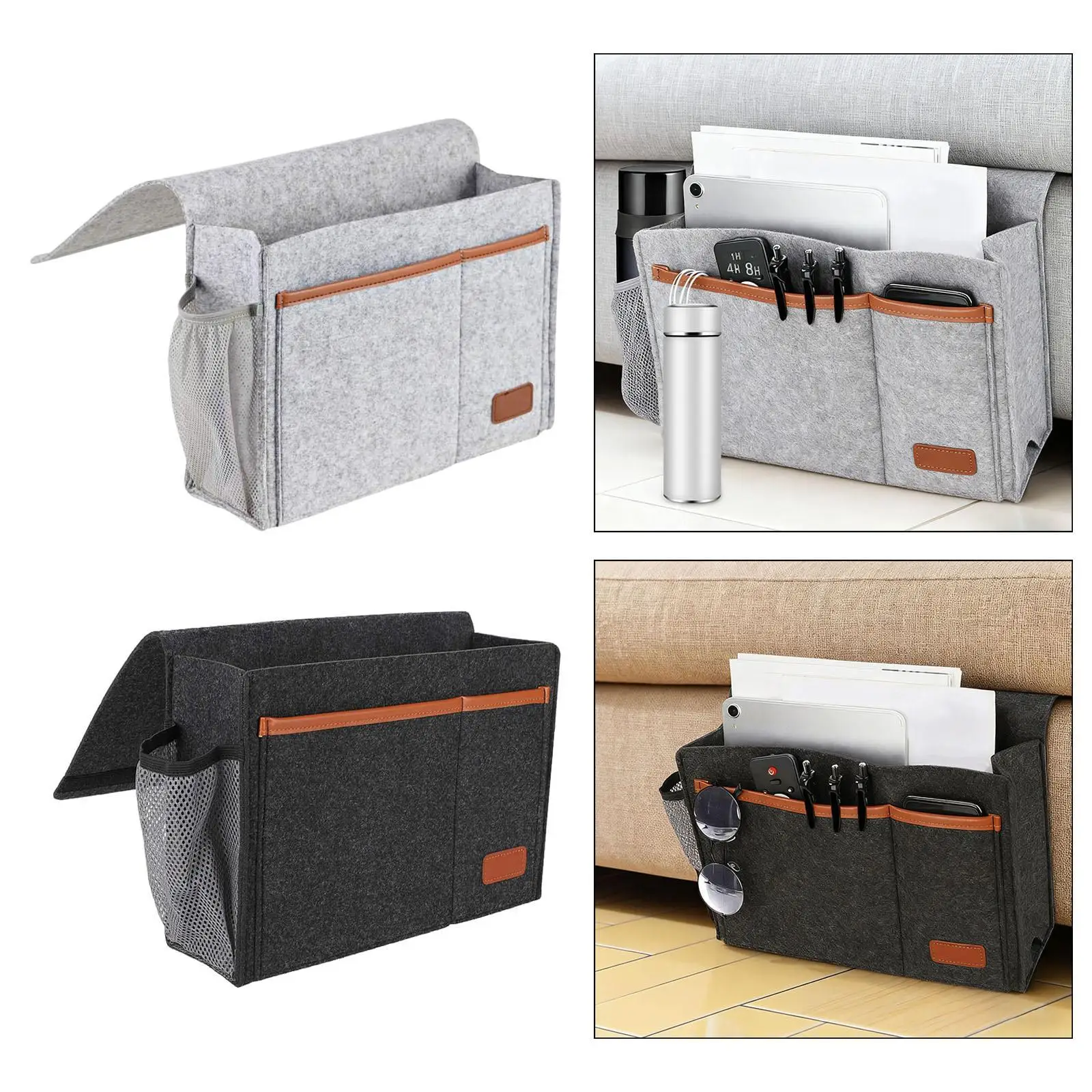 Bedside Storage Bag Bed Organizer Container Portable Magazine Holder Water