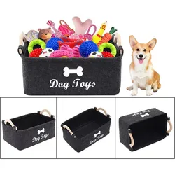 Cesta fieltro organizadora de juguetes para perros – Resistente y suave