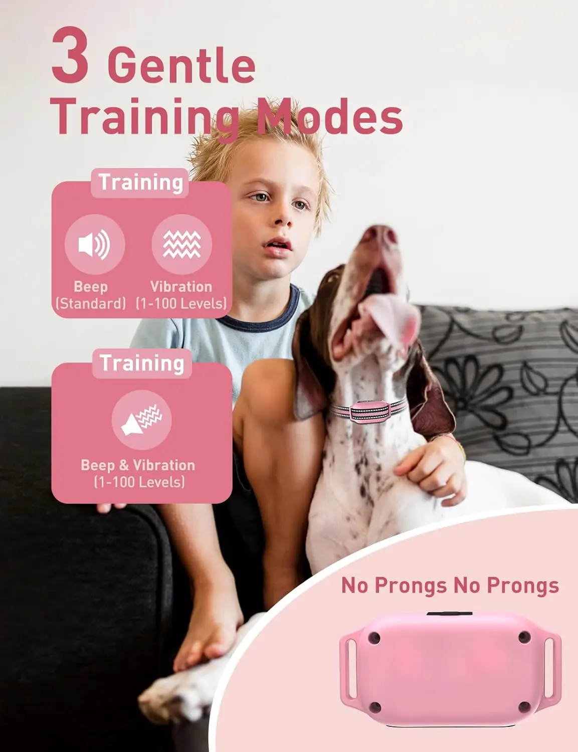 Collar vibratorio de 2800 pies para perros pequeños, medianos y grandes, Collar de entrenamiento para perros sin golpes, pitido y Collar vibratorio para perros con control remoto - imagen 2