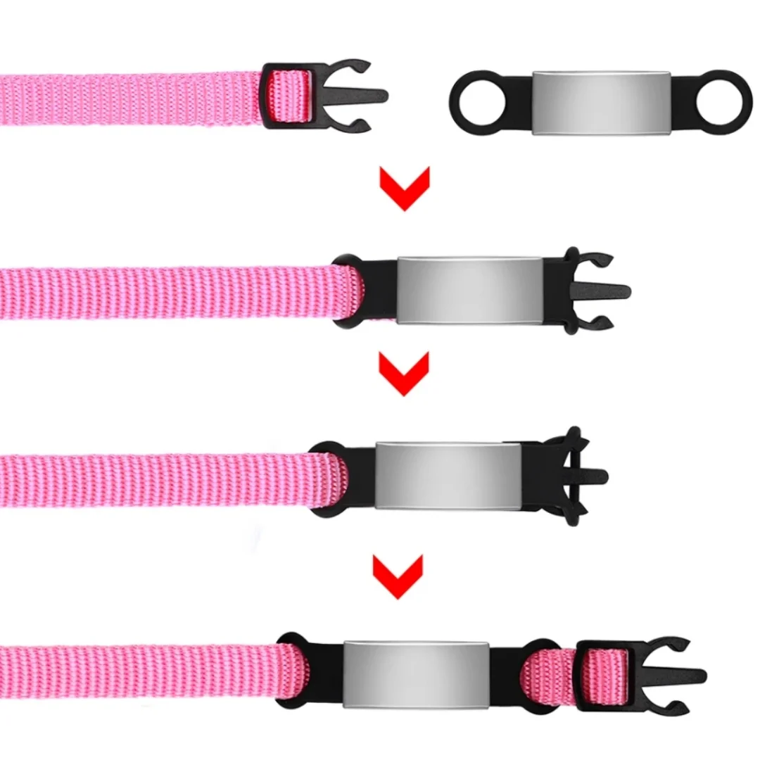 실리콘 스테인레스 스틸 애완견 태그, 맞춤형 고양이 개 ID 태그, 이름 각인 고양이 개 목걸이, 부드러운 분실 방지 반려동물 명판 태그 - imagen 3