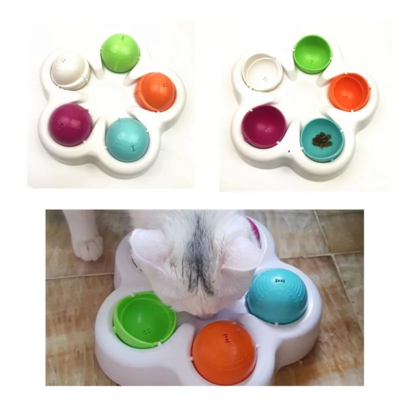 Comedero lento dispensador para gatos – Rompecabezas interactivo antiorvoracidad