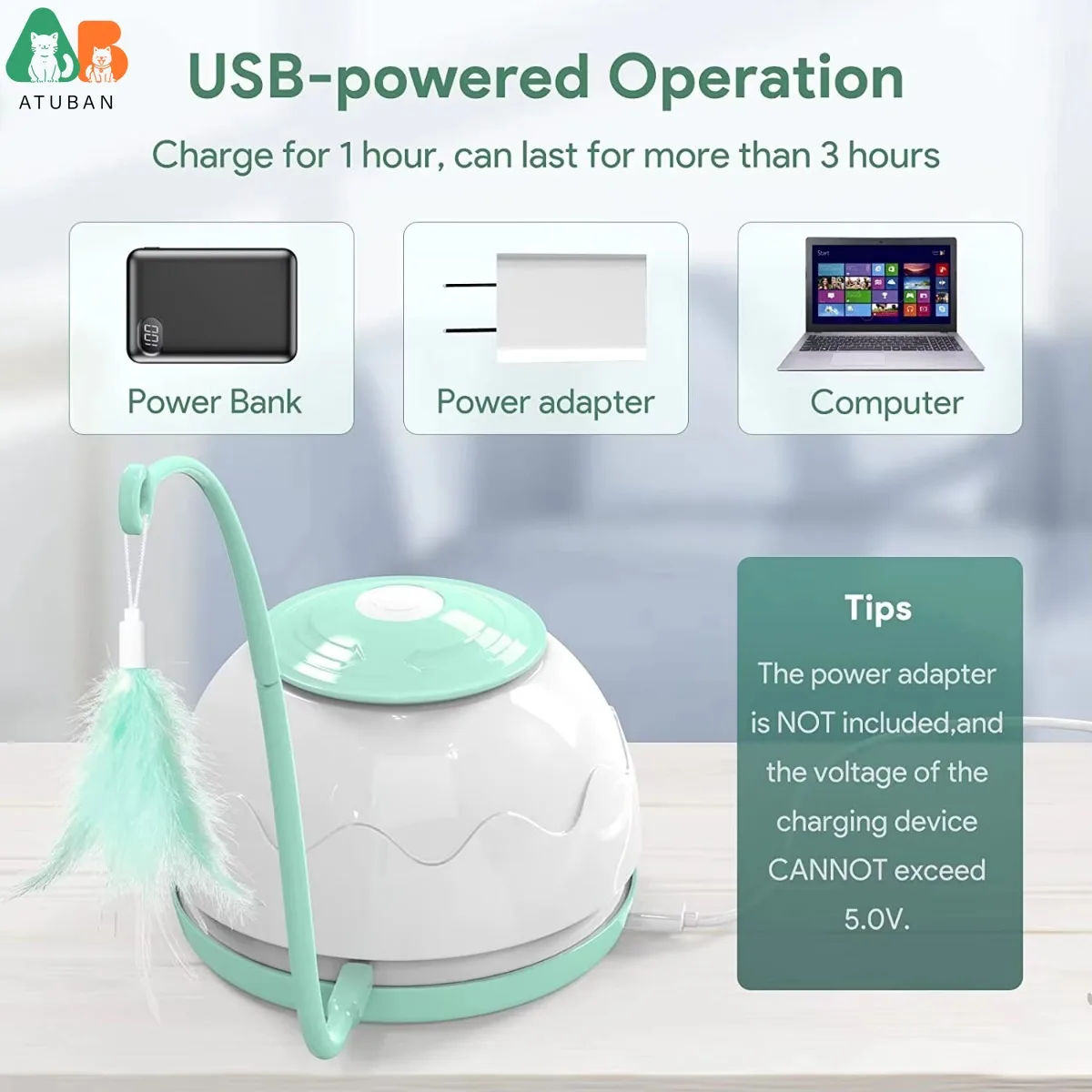 ATUBAN juguete gatos - sistema de carga