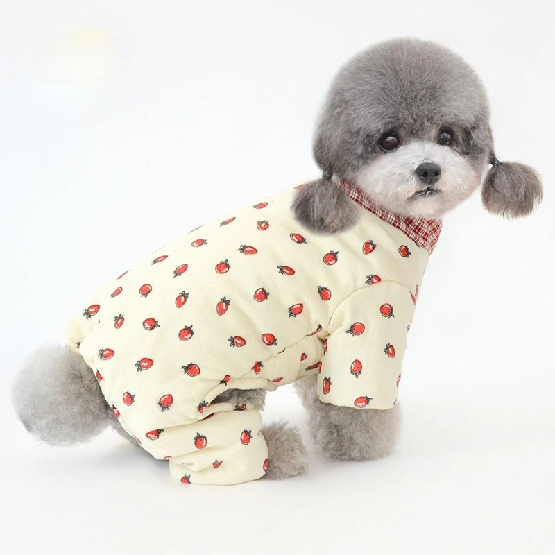 Abrigo acolchado de algodón de cuatro patas para mascotas, cálido y grueso, para cachorros, productos para mascotas, otoño e invierno - imagen 3