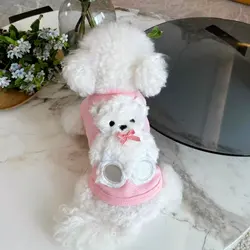 Ropa de invierno tipo gofre para perros y gatos sin mangas