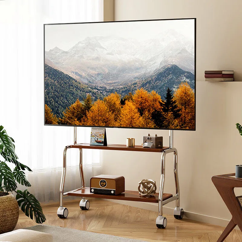 Nuevo soporte de suelo para TV, estante de soporte extraíble con ruedas, carrito de TV de 32-75 pulgadas, estante para TV, ruedas silenciosas de hasta 110 libras máx. VESA 600x400mm