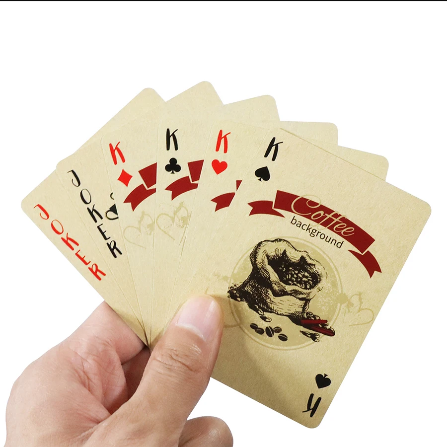 Baraja de póker con diseño de café - 54 cartas, juego retro casero - imagen 4