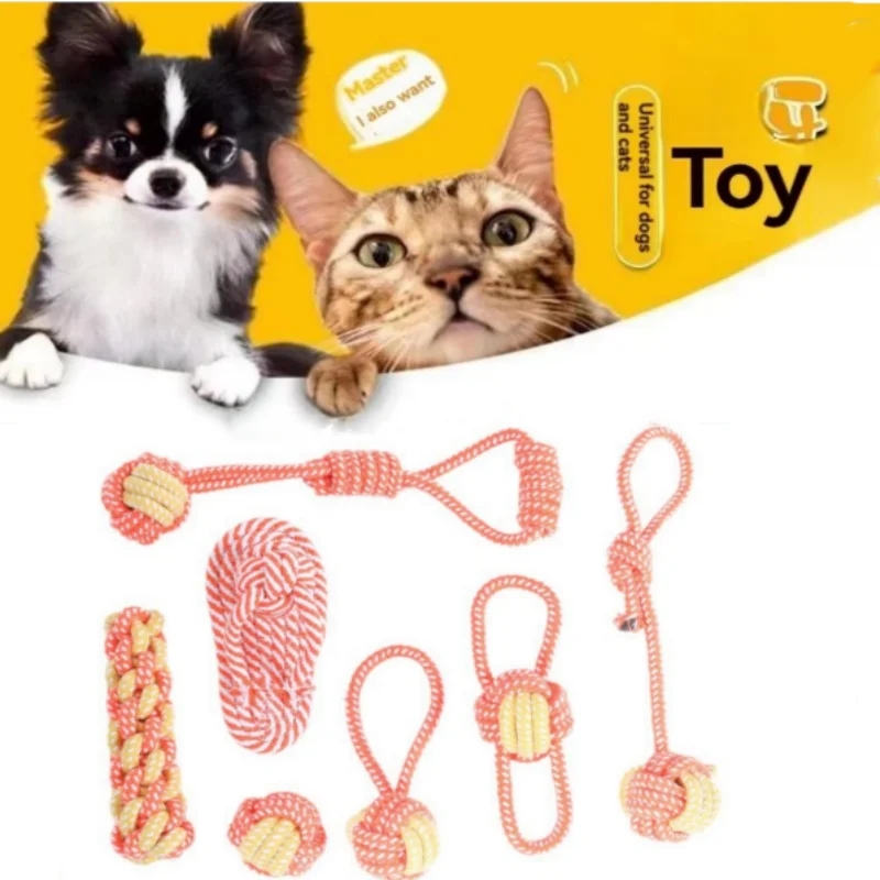 Juguetes interactivos de cuerda de algodón para perros, juguete resistente a mordeduras para cachorros y perros, pelota para masticar, juguete para perros pequeños y grandes, limpieza de dientes, suministros para mascotas