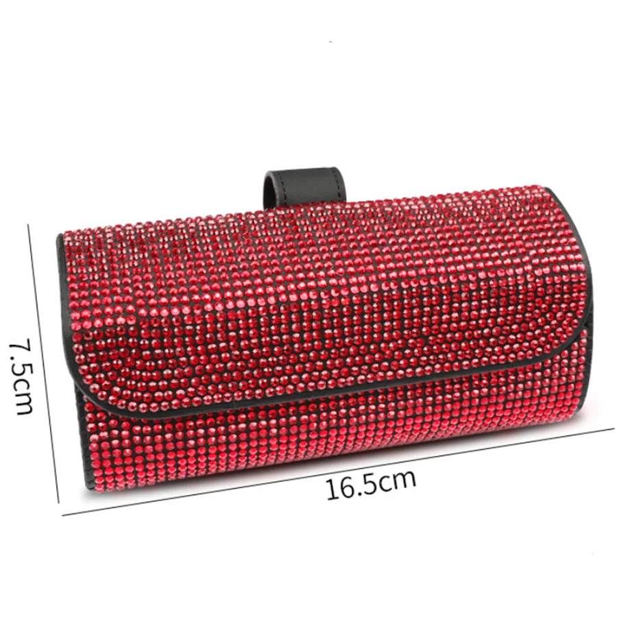 Estuche gafas de coche con pedrería brillante – Organizador visera - imagen 5