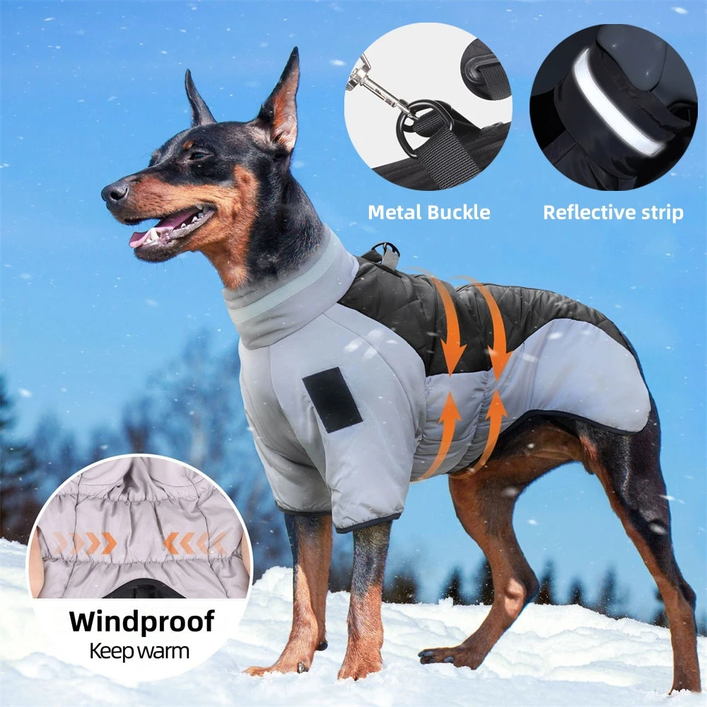 Chaqueta reflectante para perros grandes, ropa cálida de invierno, abrigos impermeables para perros, grueso, para exteriores, mantiene el calor, suministros de disfraces para mascotas