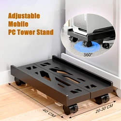 Soporte con ruedas para torre de PC – Ajustable para bajo escritorio
