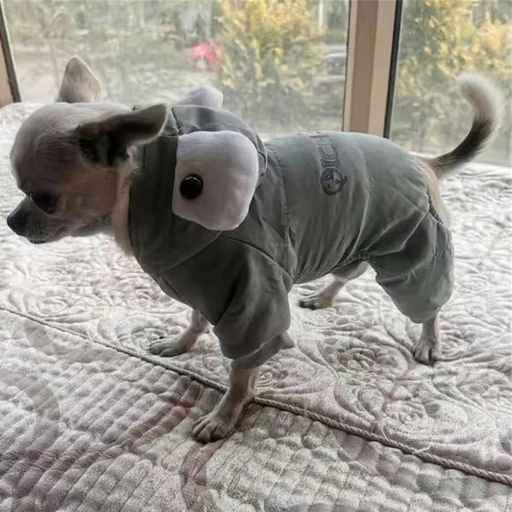 Lindo mono para perro Chihuahua, disfraz cálido de invierno para mascotas, ropa para perros pequeños, Pinscher, monos maltés, pijamas, disfraz de perro - imagen 4