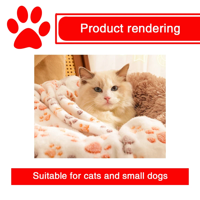 Almohadilla gruesa para mascotas, manta para gatos, nido para mascotas, cama, edredón cálido y cómodo, sábanas impresas lindas, suministros para mascotas - imagen 5