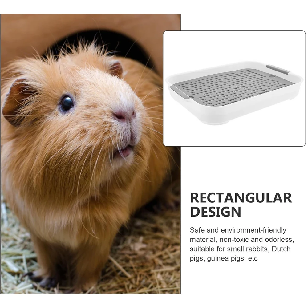 1pc Rabbit Litter Box Small Pet Toilet Tray Bunnie Corner Toilet Box For Ferret Hamster Dragon Cat Guinea Pig Dutch Pig Supplies - imagen 3