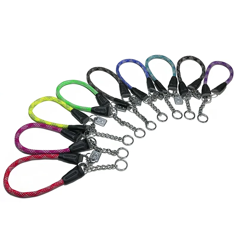 Winhyepet Collar de perro para viajar, Collar de estrangulación para mascotas, cadena P, entrenamiento, caminar, collares genuinos para cachorros, perros medianos y grandes, Pitbull