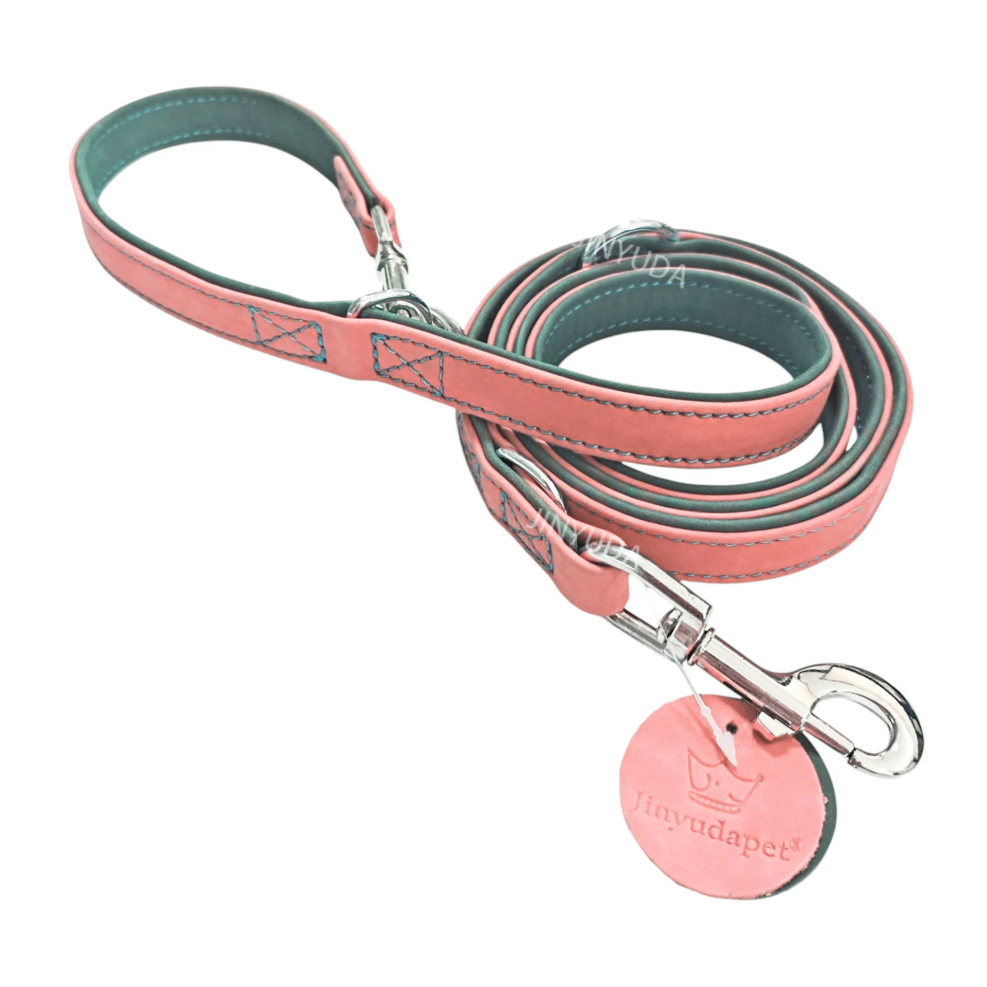 Correa convertible para perro con doble Clips, correa multifuncional hecha a mano auténtica y resistente para caminar y entrenar de cuero real para perros - imagen 5