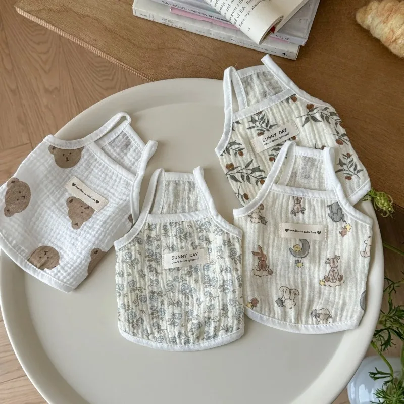 Ropa ligera y transpirable de algodón puro para gatos, cárdigans sin mangas de verano, chaleco bonito, chalecos de protección solar para perros, antipérdida de cabello - imagen 2