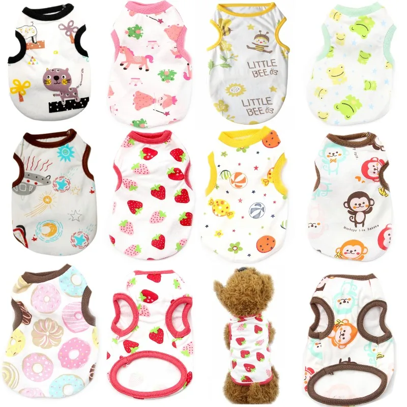 Ropa para perros, chaleco fino de verano para perros, camiseta con estampado, trajes bonitos para perros, ropa para mascotas Chihuahua, disfraces de Bulldog Francés y Pug, camisas para cachorros