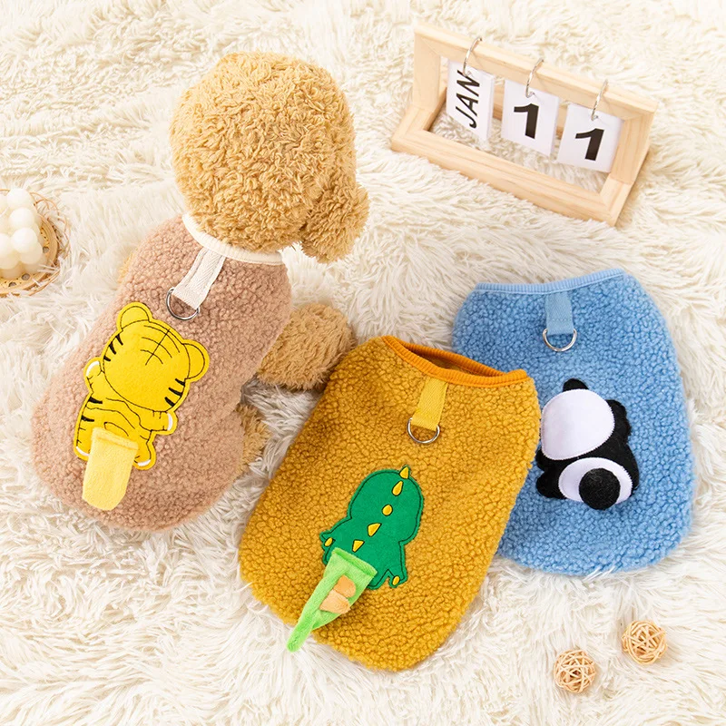 Ropa de otoño e invierno para mascotas con chaleco de felpa, abrigo grueso y bonito para perros pequeños, ropa para perros pequeños, ropa para cachorros