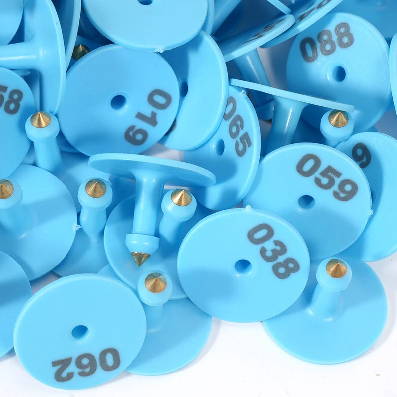 100 Uds cerdo oveja conejo ganado oreja etiqueta signos escritura láser cabeza de cobre pendientes ganado etiqueta tarjeta de identificación de animales de granja - imagen 4