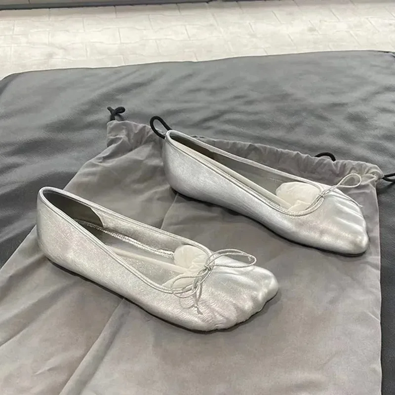 2025 Luxury Flat Leather Ballet Shoes Ladies Spring And Summer Comfortable Soft Soled Shoes For Dancing On Light Casual Shoes - imagen 3