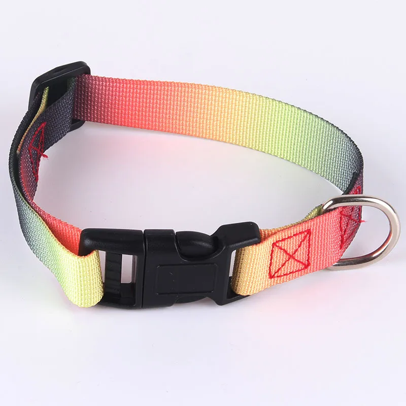 Conjunto de Collar y correa de nailon para mascotas, Collar ajustable con gradiente de Color, arnés para perros grandes, medianos y pequeños, suministros para mascotas, accesorios - imagen 3