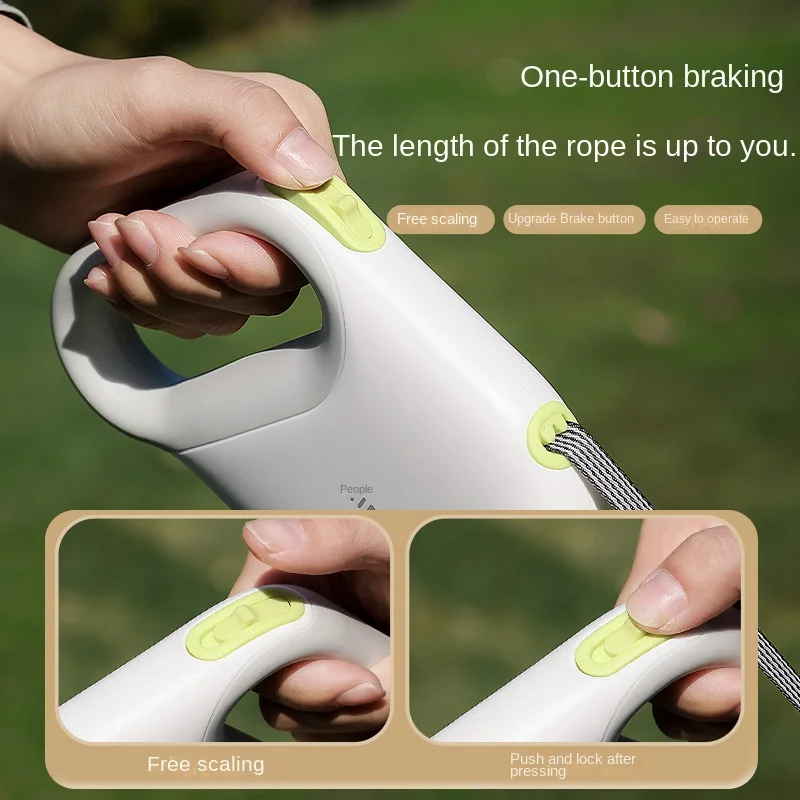 Correa retráctil automática para mascotas de 5 m: ¡perfecta para perros y gatos medianos a pequeños para viajes y caminatas al aire libre! - imagen 3