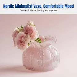 Jarrón de vidrio rosa nórdico mini escritorio – Decoración hidropónica