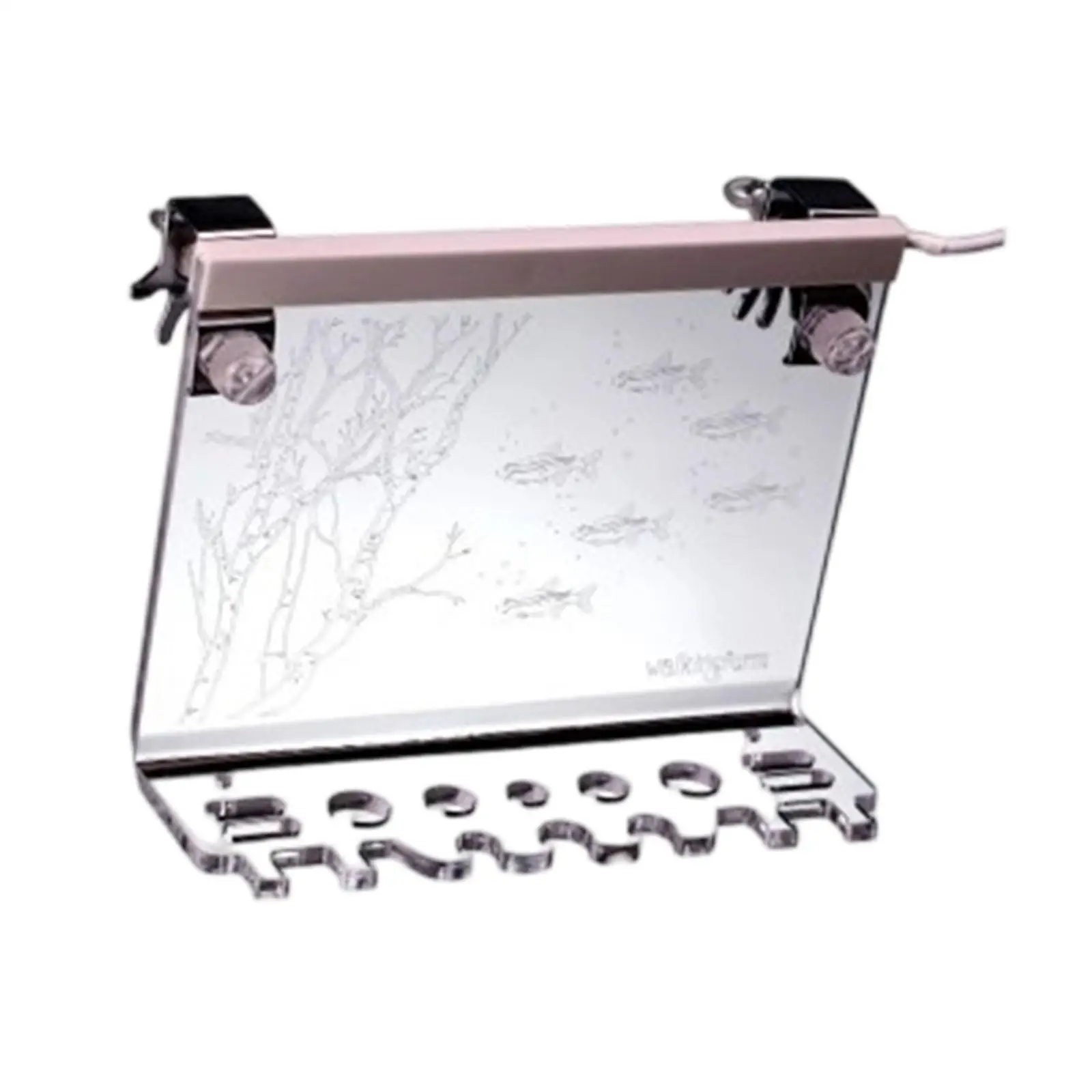 Aquarium Tool Storage Rack Acrylic Wall Mounted Holder with Adjustable Light for Aquariums and Fish Tanks