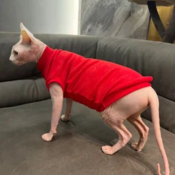 Camiseta de algodón para gatos Esfinge y Devon Rex – Invierno suave