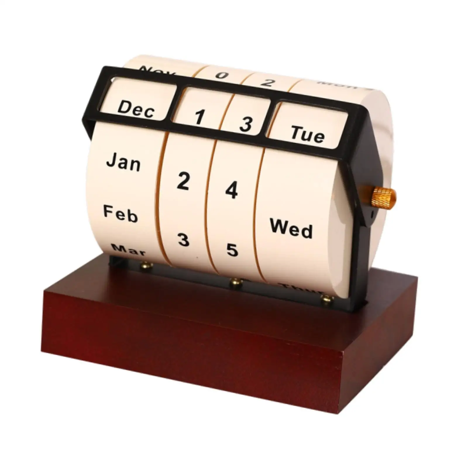 Rotary Perpetual Desk Calendar Tabletop Calendar Desktop Ornament Month Week