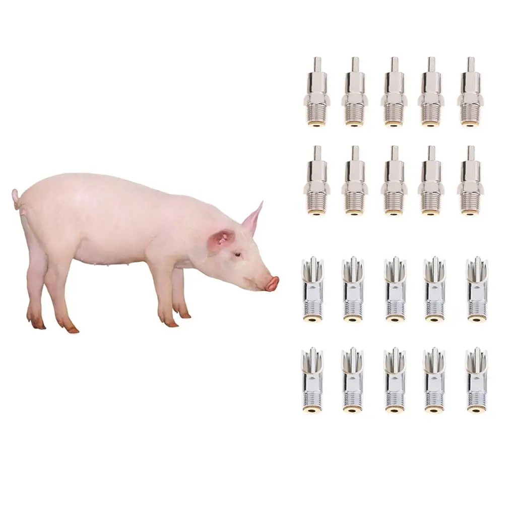 10pcs Automatic Pig Nipple Drinker Water Feeder for Farm/Garden Water Feeder