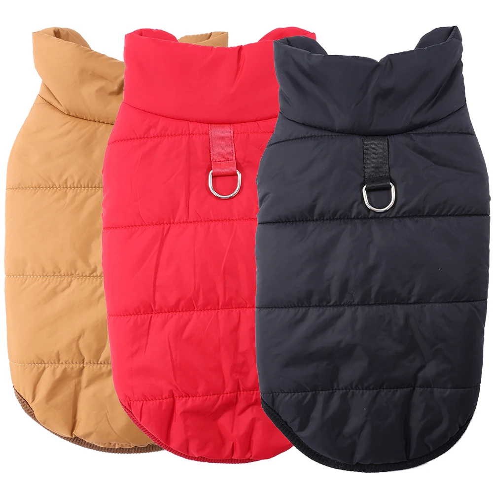 Chaqueta a prueba de viento para perros pequeños y medianos, ropa cálida con anillo en D para otoño e invierno, disfraz de lana para mascotas Chihuahua Schnauzer - imagen 2