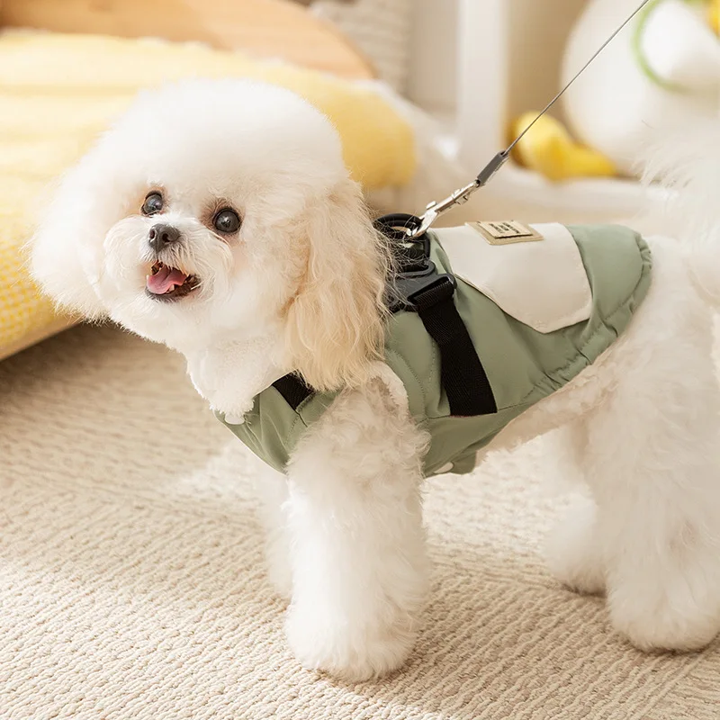Autumn and Winter Small Dogs with Hats Thick Vests Cats Warm Dog Parkas Pet Clothing Dog Clothes for Small Dogs Puppy Clothes - imagen 3