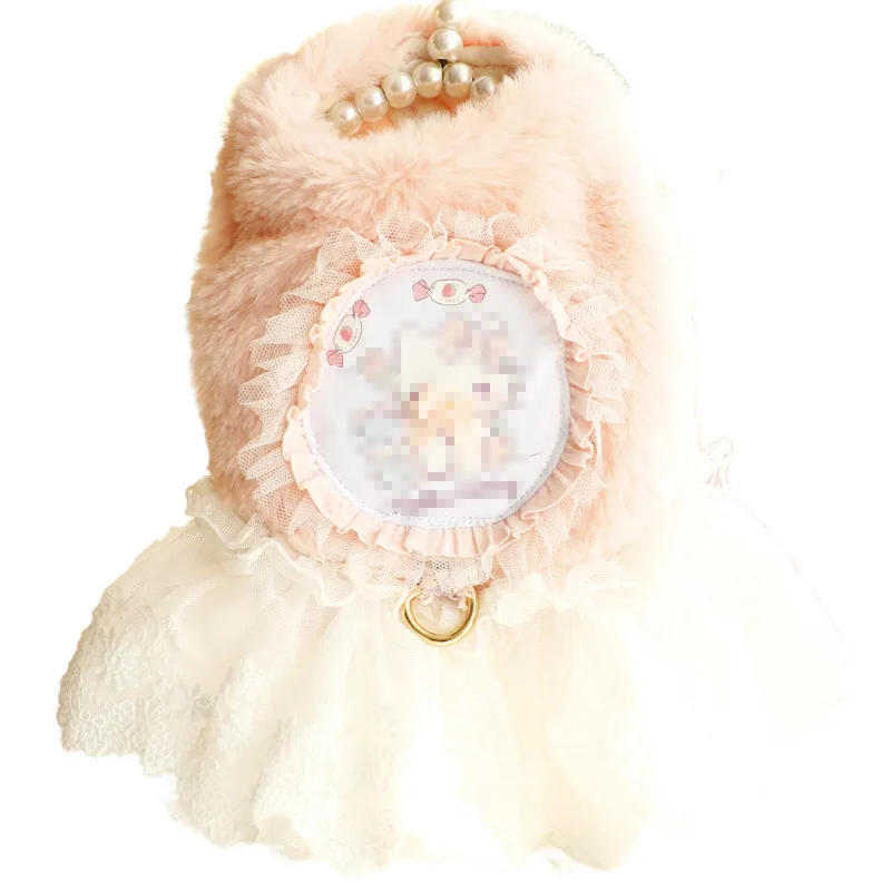 Vestido de invierno para perros y gatos, falda de felpa de lujo para invierno, disfraz de princesa para boda, cachorro, caniche, Schnauzer, ropa para cachorros - imagen 5