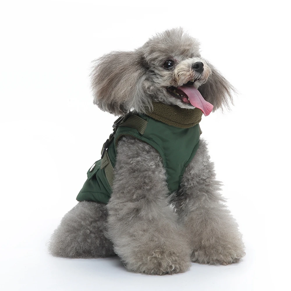 Pet Dog Jacket with Harness Winter Pet Dog Coat Warm Soft Windproof S-XXL with Zipper for Small Medium Large Dogs - imagen 3
