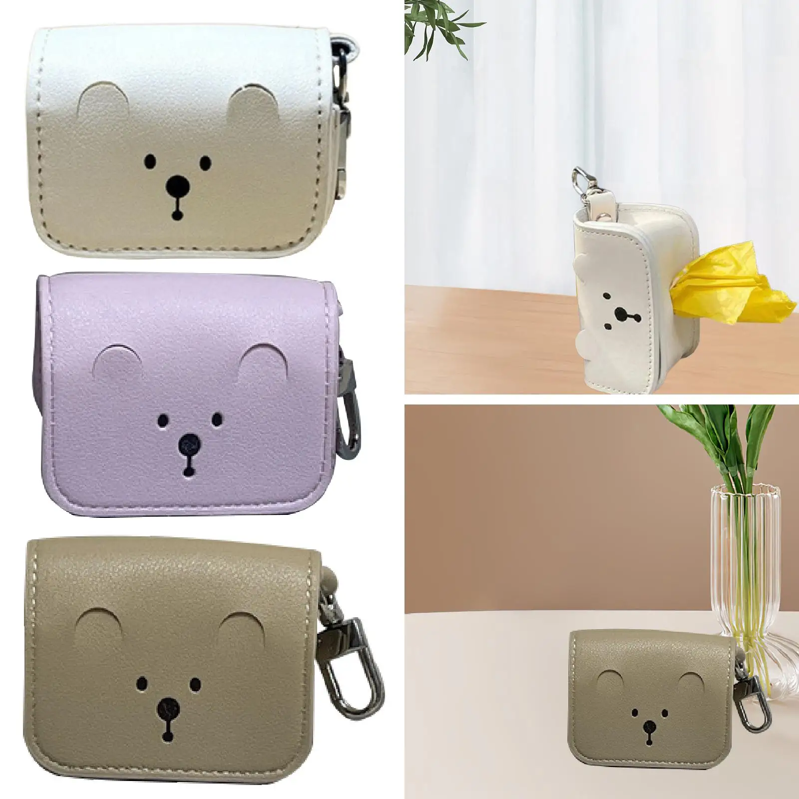 Bolsa de soporte para bolsa de caca de perro, soporte ligero para bolsa de perro, correa, dispensador de bolsa de residuos para mascotas, para caminar en el parque, acampar, viajar al aire libre - imagen 4