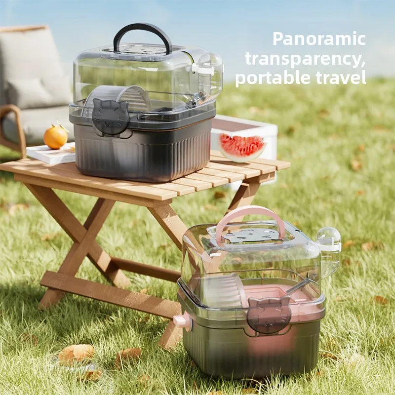 Jaulas para hámster, jaula para llevar, jaula portátil para salir, haba, rama de flores, ratón, oso dorado, bolsa panorámica para llevar, suministros para mascotas