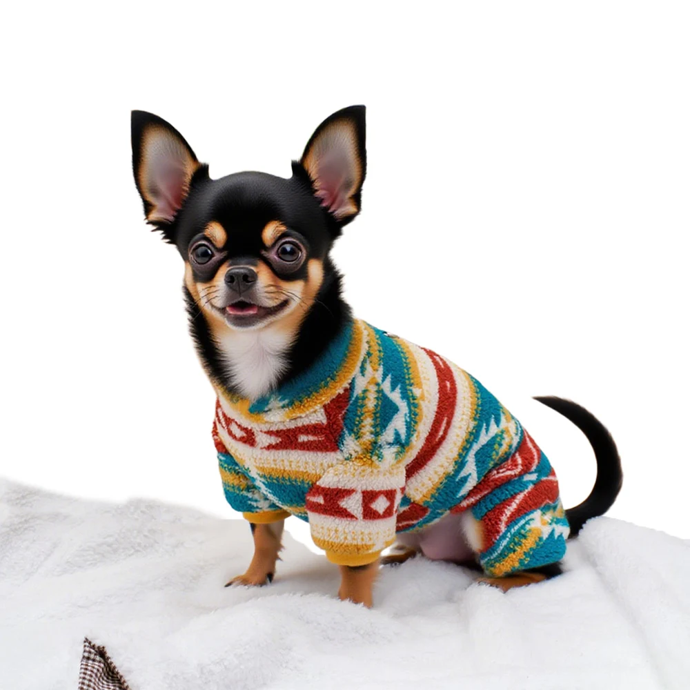 Traje navideño para perros, ropa navideña para mascotas para perros pequeños, niño y niña, pijama festivo con pies, mono para cachorros - imagen 3